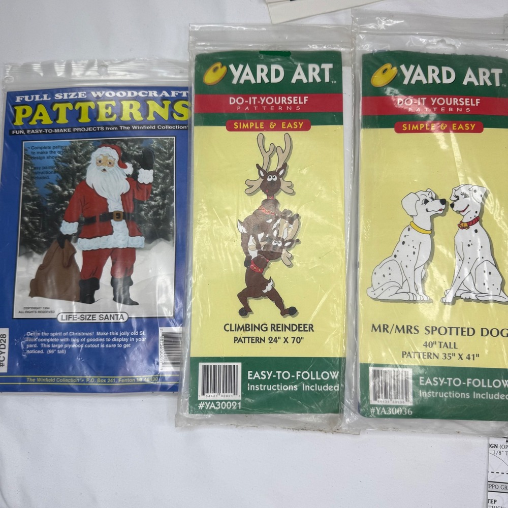 Winfield Collection Woodcraft Patterns Lot Life Size Santa Reindeer Yard Art DIY